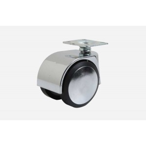 Tabla Bağlantılı Krom Gövde Dekoratif Mobilya Teker - D 75mm