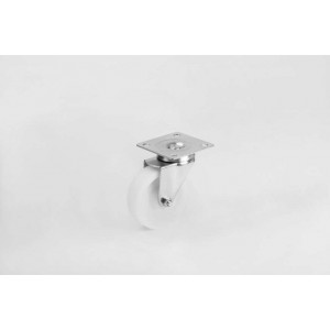 Polyamid Beyaz Makaralı Döner Tablalı Teker- 75*20 mm